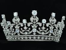Wedding Bridal Clear Crystals Flower Tiara Crown Headbands Jewelry W/ Clear Zircons 17363R