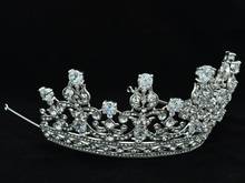 Wedding Bridal Clear Crystals Flower Tiara Crown Headbands Jewelry W Clear Zircons 17363R