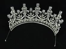 Wedding Bridal Clear Crystals Flower Tiara Crown Headbands Jewelry W Clear Zircons 17363R