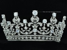 Wedding Bridal Clear Crystals Flower Tiara Crown Headbands Jewelry W Clear Zircons 17363R