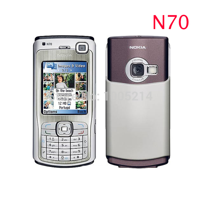 Refurbished Original Nokia N70 cell phones unlocked bluetooth mp3 player FM radio GPRS Wholesale One Year