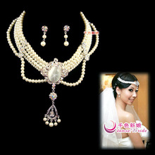 Fashion Lolita Bridal Wedding Hair Crown NEckalce Earring Set Marriage Jewelry Wedding Accessory 