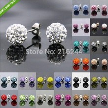 Free shipping (Min order $10) 2014 Fashion Shambhala  stud earrings colorful