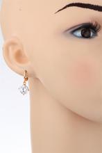 Wholesale New 18K Yellow Gold Plated Round Clear Cupid Cut Cubic Zirconia CZ Drop Dangle Earrings