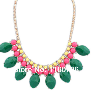 2014 Wholesale Fashion Bohemian Necklaces Pendants Vintage Leaf Three Layers Chunky Elegant Necklace For Women Jewlery