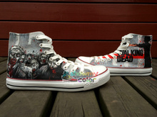 High Fashion Sneaker The Walking Dead High Top Shoes Canvas Men Womens Hand Painted Shoes