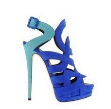 Free shipping women The latest version of the blue shoes high heel sandals Europe and the United States in summer
