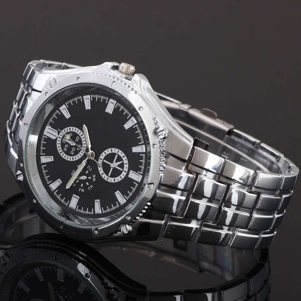 Free Shipping Accurate Jewelry Black Surface Stainless Steel Quartz Wrist Mens Watches For Men Watch