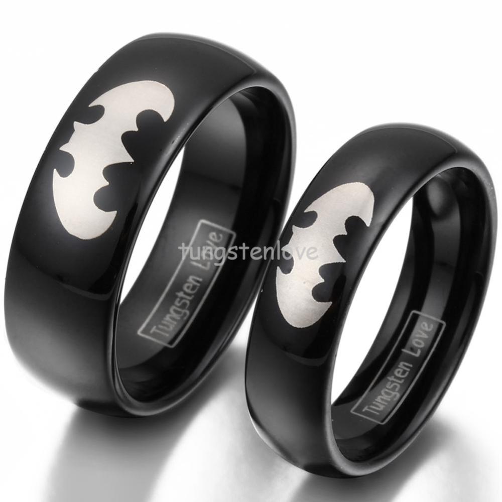 ... Promise Rings with Laser Etched Batman Engagement ring for Men Women