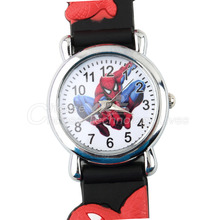 1pcs Red Sports Watch Cute Fashion Cartoon 3D Spiderman Child Wrist Watch Children Watch Gift