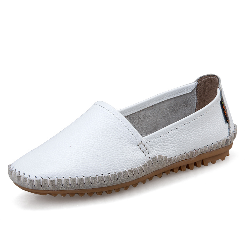 2015 New Loafers Shoes Women Cowhide Genuine Leather Office lady Autumn Girl Sweety Shoes Sneakers Gommini