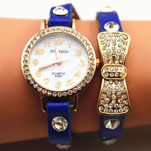 2pcs lt Freeshipping high quality pu leather band watch with special crystal butterfly jewelry 7 colors