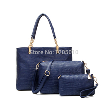 Fashion one shoulder janequeen women’s handbag fashion crocodile pattern piece set
