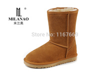 2014 Milanao  5825 classic women boots  winter scrub  cowhide cow muscle outsole snow boots