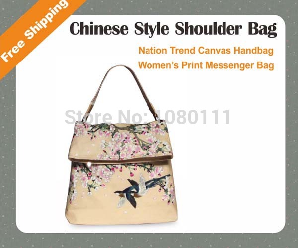 national trend canvas women s handbag cross body female handbag chinese style one shoulder bag print