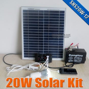 20 W sistema de energia Solar 12 V DC de entrada 20 Watts kit Solar 