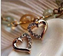 E112 Fashion accessories vintage cutout heart diamond stud earring love