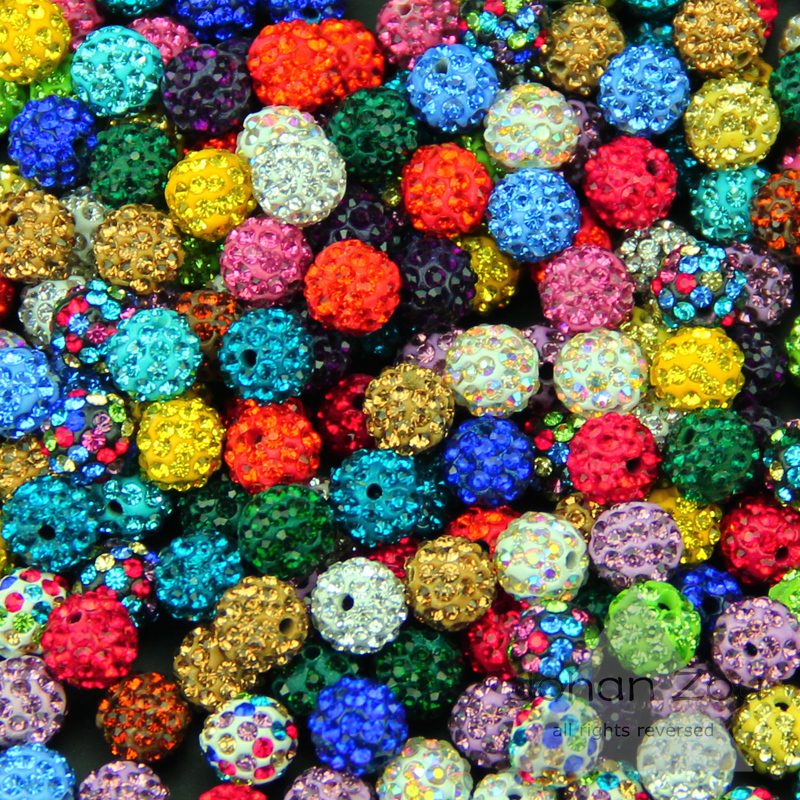 Wholesale Free shipping 10MM Clay Disco Ball Pave Crystal Shamballa Beads For Jewelry necklace and Hand