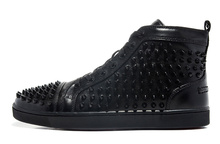 2014 red bottom fashion casual flat Hi Top Spike Sneakers Black men shoes size 39-46