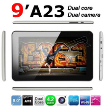 New 9 inch Android 4.2 Allwinner A23 1.5GHz dual core 512MB 8GB Capacitive Screen dual camera Tablet PC gift screen protector