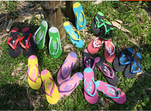 2014 summer flat heel platform flip flops shoes beach sandals two-color lovers design