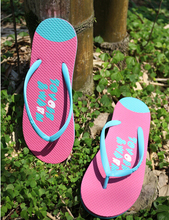 2014 summer flat heel platform flip flops shoes beach sandals two color lovers design