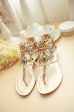  New 2014 fashion Indian Ethnic style breathable genuine leather flats women Sandals women shoes