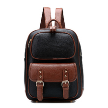 In 5 Color 2015 New Casual Leather Student Women Backpacks Vintage Brand Female School Outdoor Fun