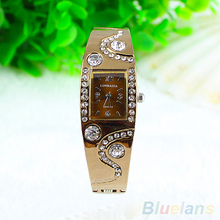 2014 New Hot Fashion Women Bracelet Bangle Wave Rhinestone Crystal Wrist Watches 05AT