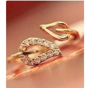 G212 Wholesale Hot New Fashion Two Leaves Open Rings Finger Jewelry Accessories for Wedding Women Girls