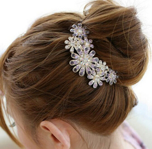 2014 New Exquisite Luxrious Shiny Rhinestone Sun Flowers 2 Color Fashion Korean Unique Colorful Wedding Bride Hair Combs F162