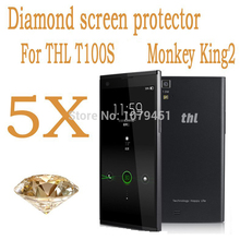 5pcs Octa Core THL T100S T100 T11 MTK6592 Phone Monkey King 2 Diamond Sparkling Screen Protector,THL T100S film, free shipping!