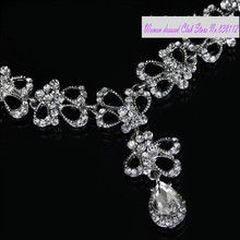 Free Shipping 2015 new bride accessories chain necklace marriage accessories three pieces set wedding dress jewelry