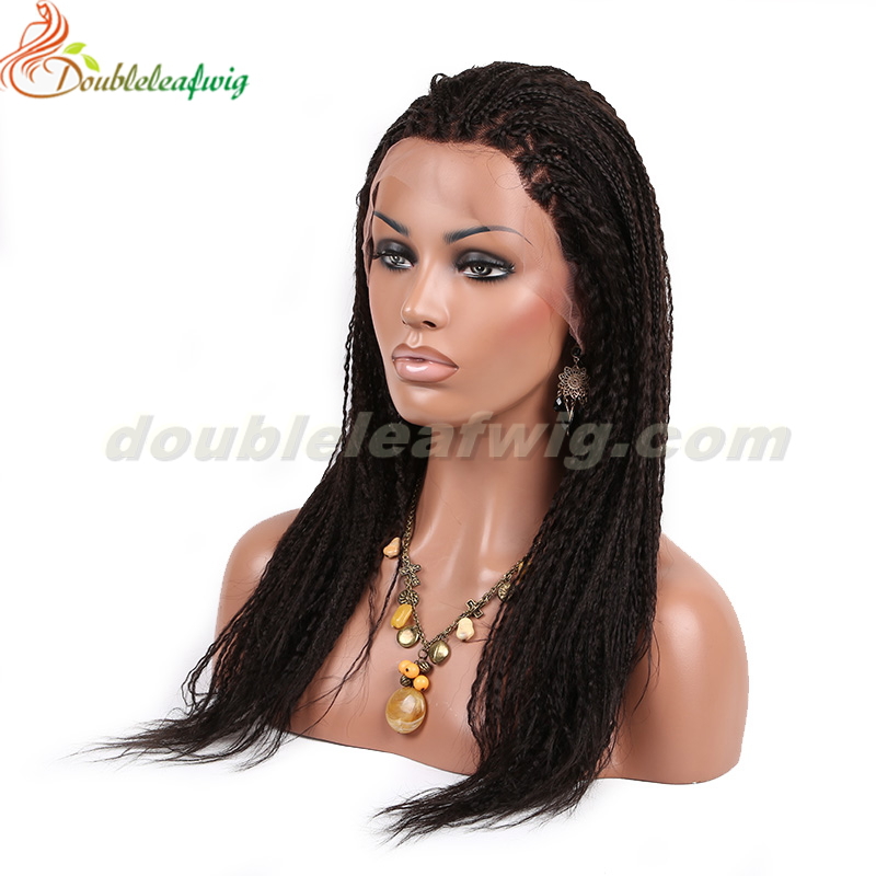 Lace front natural hair wigs braids for black