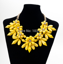  latest fashion accessories Polychrome seven sense flowers necklace Free shipping necklaces pendants HJXL 32
