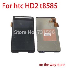 original mobile phone replacement new parts for htc hd2 t8585 lcd display+touch screen digitizer glass assembly free shipping