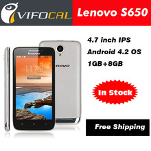 Lenovo S650 Smartphone 4.7inch IPS Screen MTK6582 Quad Core Android 4.2 Dual Sim 1G 8GB 3G WCDMA GPS Cellphone