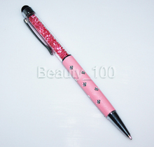 Free Shipping 2 in 1 Crystal Capacitive Stylus Ballpoint pen Touch pen For Iphone Sumsung Sony