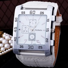 New Free Shipping Stylish Accurate 4Colors for Choose Leatheroid Band Quartz Rectangle Shape Unisex Casual Wrist