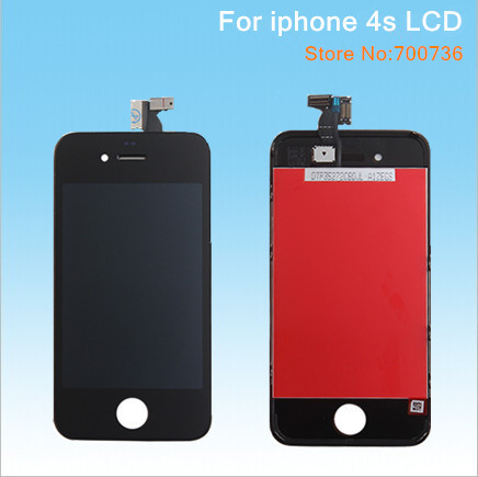 Mobile Phone LCDs 10pcs lot display touch screen assembly digitizer for i4s LCD Free shipping for