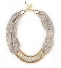 New 2014 design fashion luxury jewelry necklace gold plated twisted Singapore chain statement necklaces