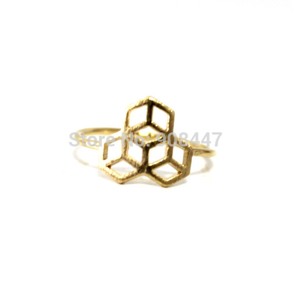 R119 Honeycomb Ring Honey Bee House Ring car s symbol rings