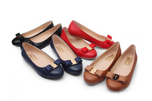 women genuine leather shoes flats bowtie design ladies large size 41 spring and autumn shoes brand woman shoes . da002