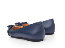 Hot sell big size 3 10 women genuine leather shoes woman brand designer flats bow tie