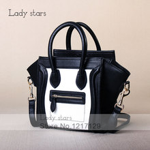 new collection 2014 fashion vintage bag black-And-white clutch smiley handbag shoulder bag Messenger cross Body Bag Purse