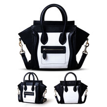 new collection 2014 fashion vintage bag black And white clutch smiley handbag shoulder bag Messenger cross