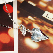 Neoglory Austria Crystal Rhinestone Heart Love Necklaces Pendants For Women New 2015 Romantic Jewelry Accessories JS4