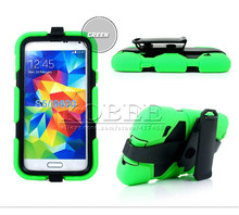 For Samsung S5 Robot Silicone Case Sport Defender Stand Clip Armor Accessorie Mobile Phone Cover Case