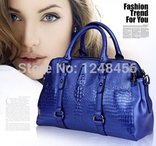 2014 new shoulder bag crocodile pattern leather ladies bag