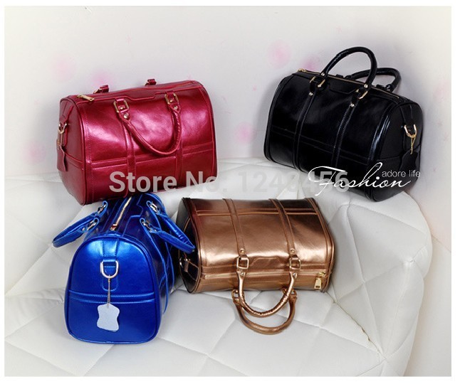  2014 Nova Moda Feminina Vintage Pillow Mensageiro PU Leather Hobo Handbag Tote Shoulder Bag Red